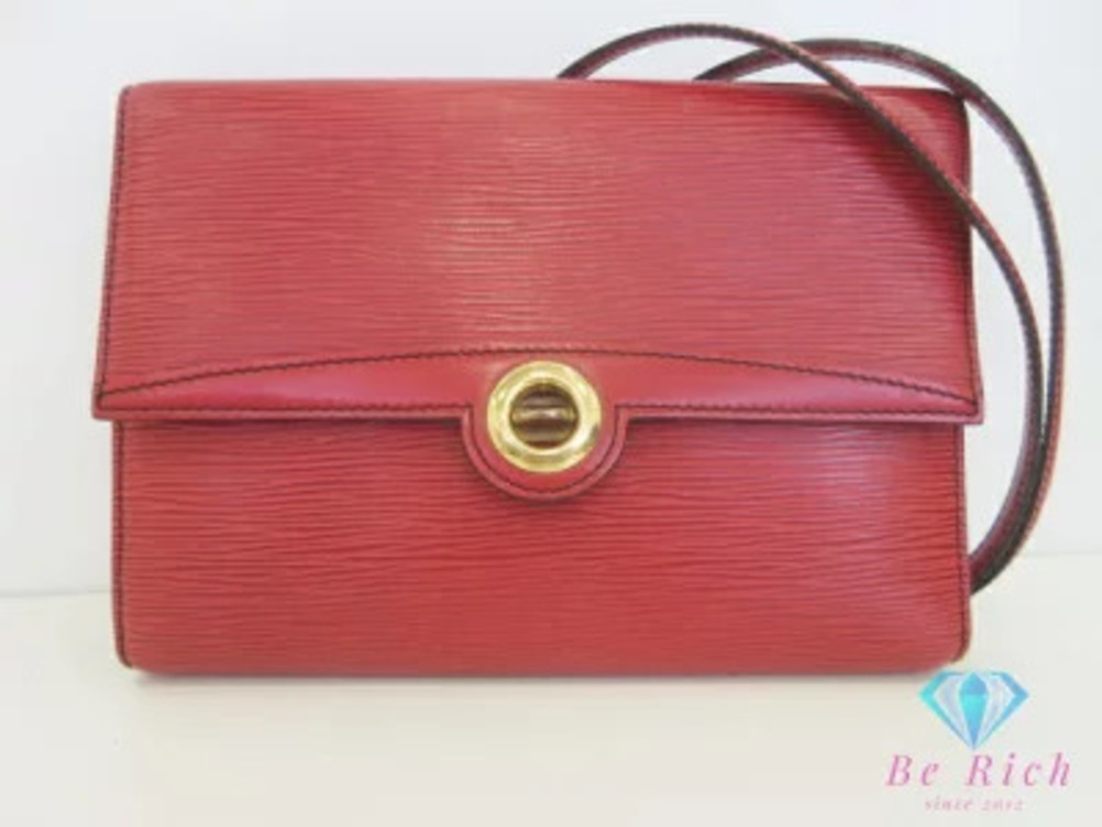 Louis Vuitton Epi Pochette Arche Clutch Bag Shoulder Red Castilian Leather LV